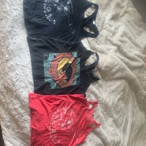 Graphic Tank Tops - Black and Red